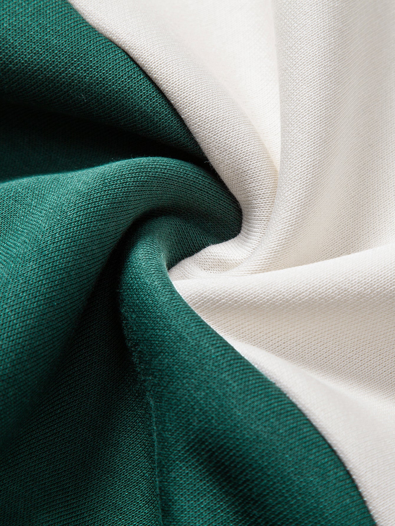 Relax Fit Color Block Polo Collar Sweatshirt