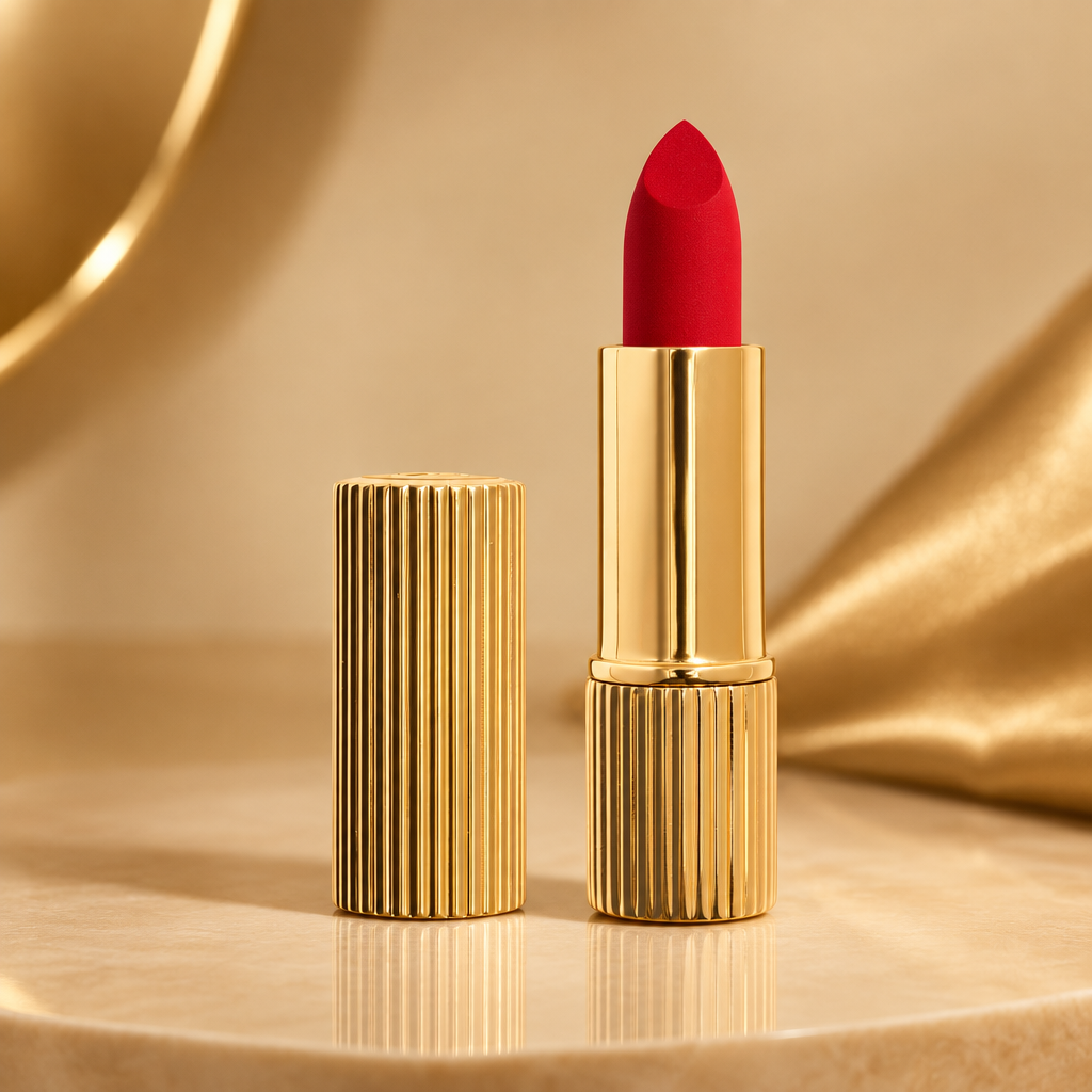 Classic Red op beige goud achtergrond