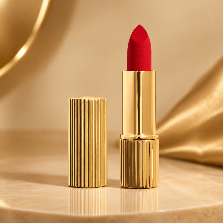 Classic Red op beige goud achtergrond
