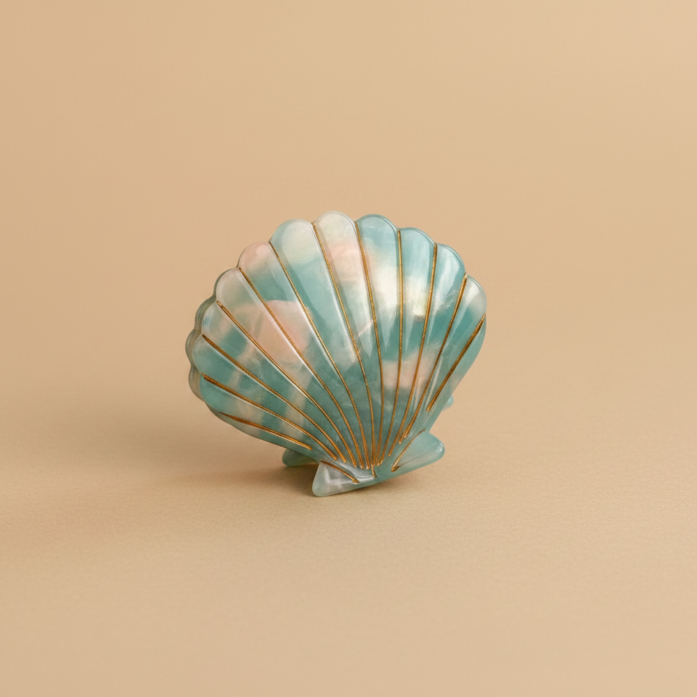 ContourShell Turquoise – Beige Background