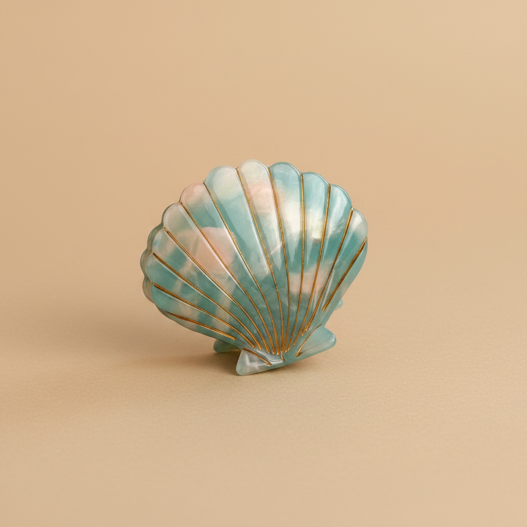 ContourShell Turquoise – Beige Background