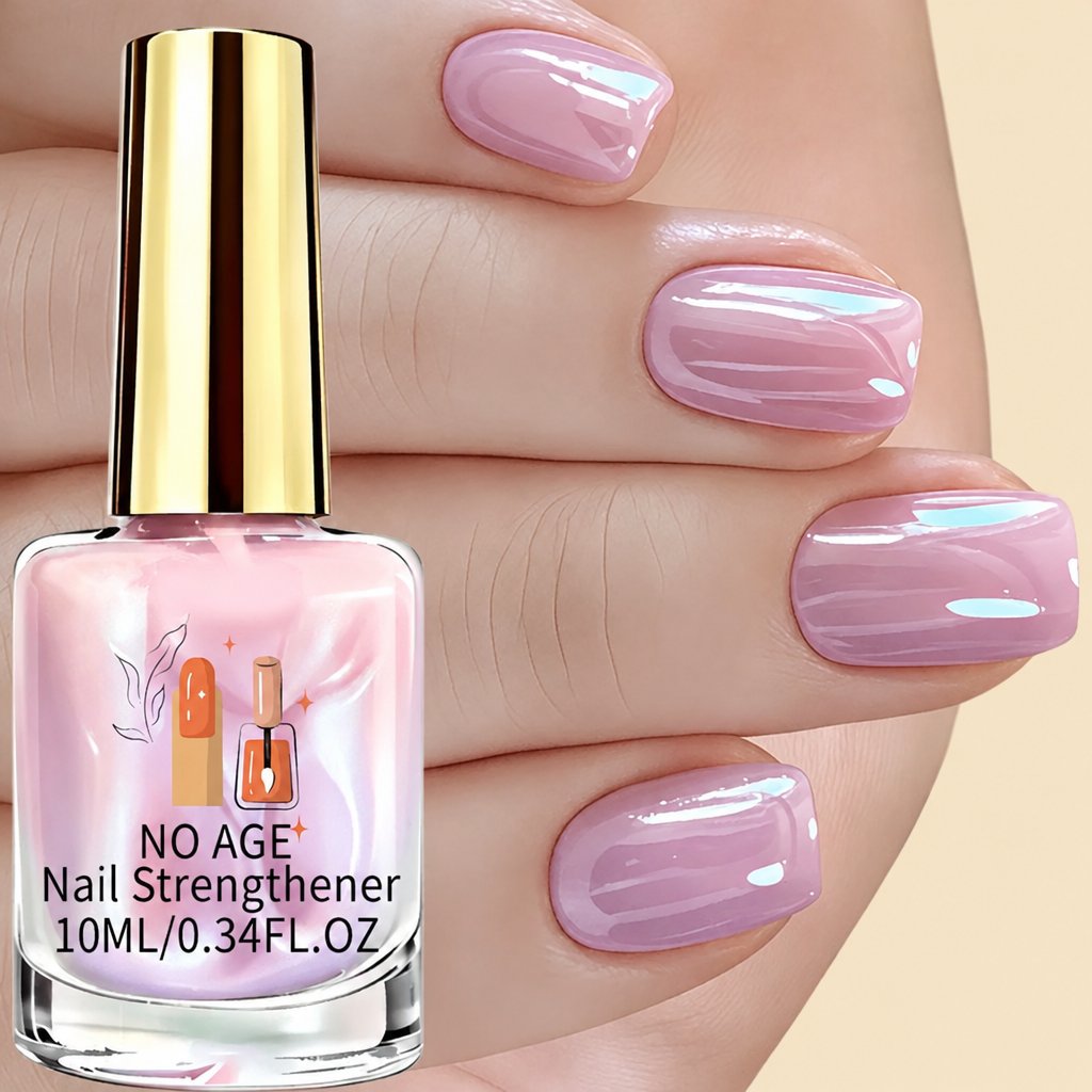 Nagellakfoto met beige achtergrond en origineel etiket