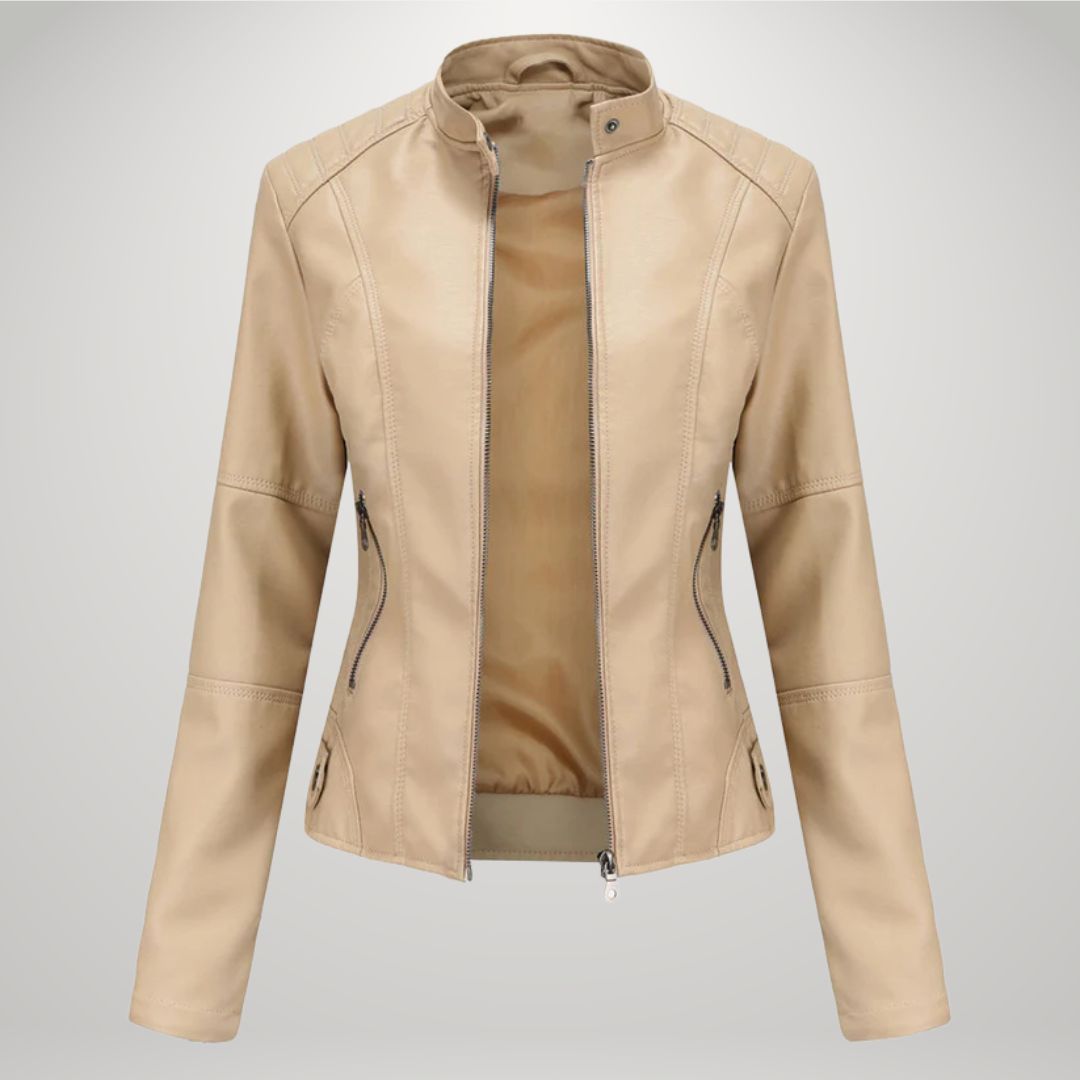 LUCYNA | Faux Leather Biker Jacket