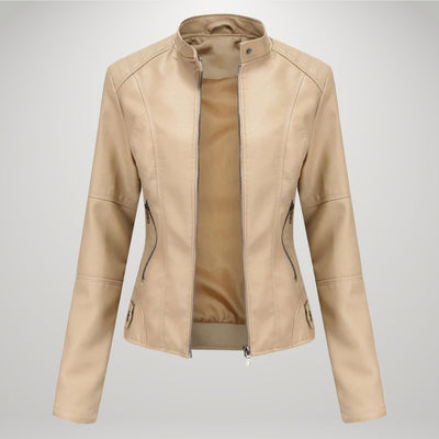 LUCYNA | Faux Leather Biker Jacket