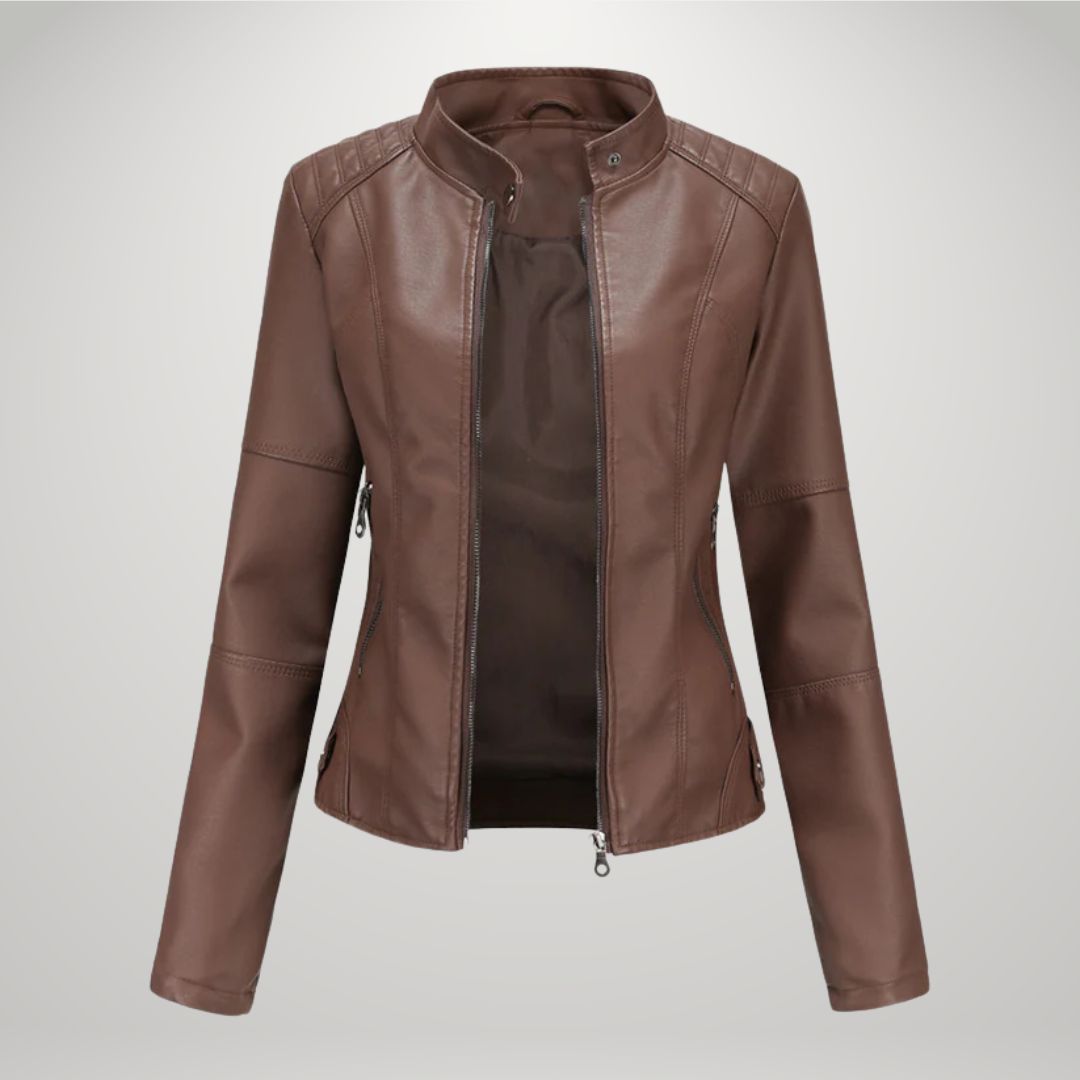 LUCYNA | Faux Leather Biker Jacket