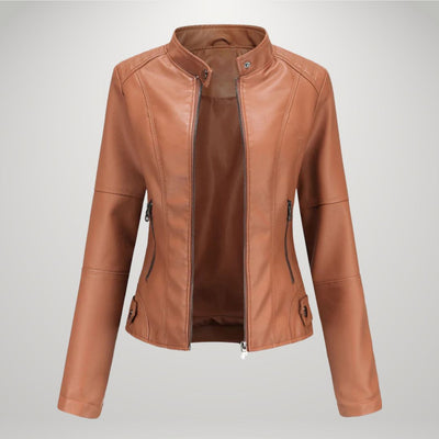 LUCYNA | Faux Leather Biker Jacket