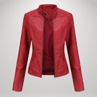 LUCYNA | Faux Leather Biker Jacket
