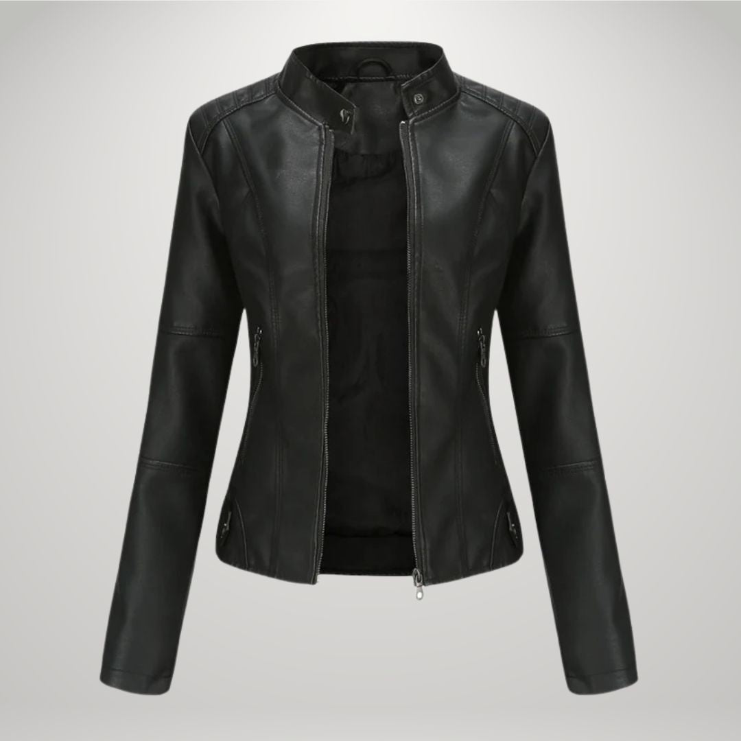 LUCYNA | Faux Leather Biker Jacket
